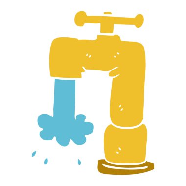 çizgi film doodle dökme musluk