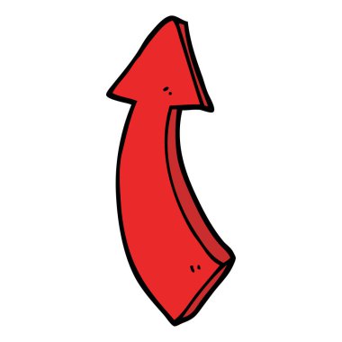 çizgi film doodle işaret eden ok