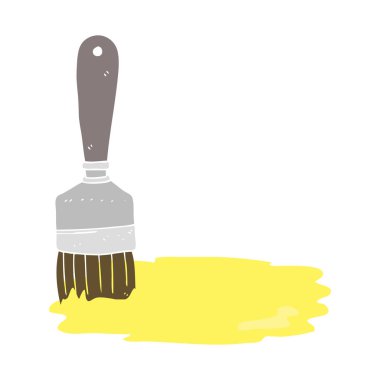 boya fırçası düz renkli çizimi
