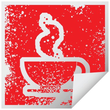 bir fincan sıcak kahve vektör simge çizim