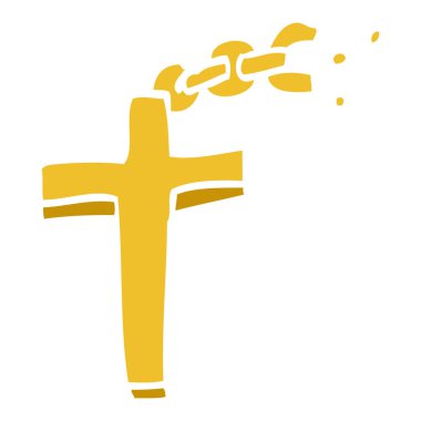 Doodle haç zinciri üzerinde çizgi film