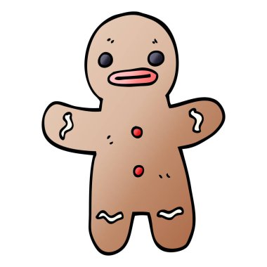 çizgi film doodle zencefilli kurabiye adam