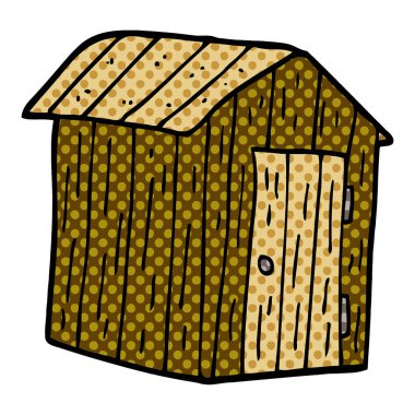 çizgi film doodle ahşap kulübe