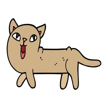 çizgi film doodle komik kedi