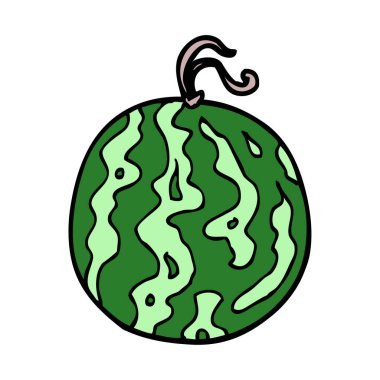 çizgi film doodle kavun, vektör çizim