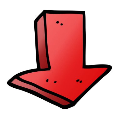 çizgi film doodle ok işaret yönünü