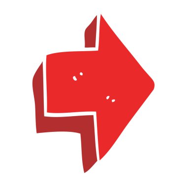 çizgi film doodle kırmızı ok