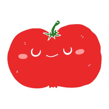 düz renk tarzı çizgi film elma