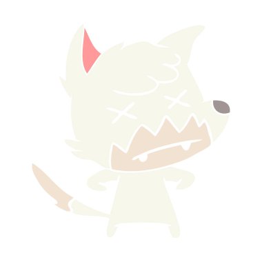 düz renk tarzı çizgi film ölü fox