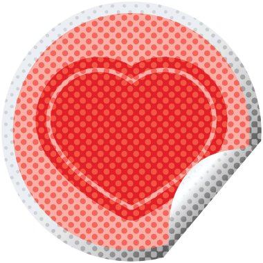 kalp sembol grafik vektör çizim dairesel etiket