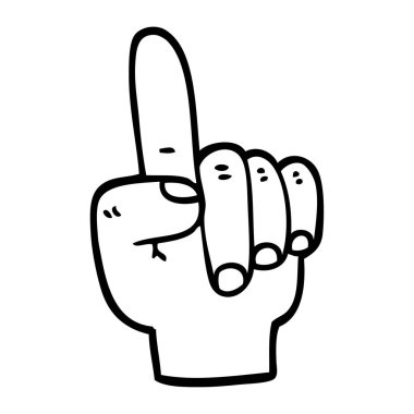 siyah ve beyaz çizgi film işaret eden bir ele