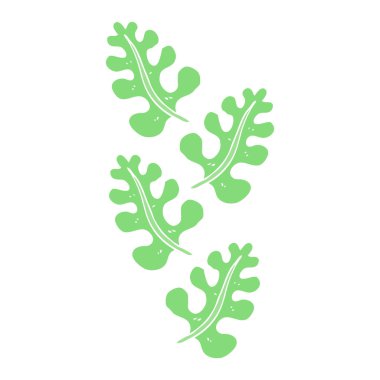 yaprakları düz renkli çizimi