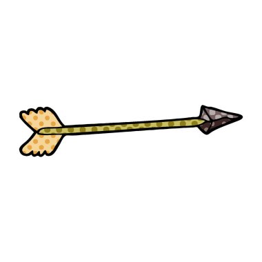 karikatür oku, vektör çizim doodle