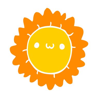 düz renk tarzı çizgi film çiçek