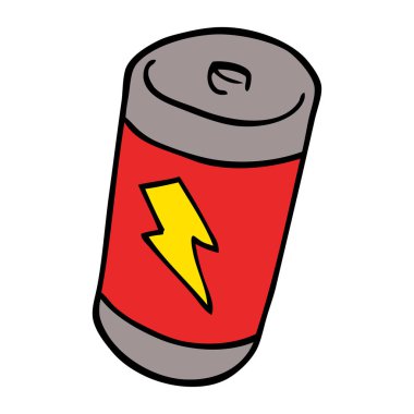 çizgi film doodle pil, vektör çizim 