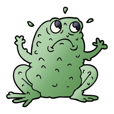 çizgi film doodle gergin kurbağa
