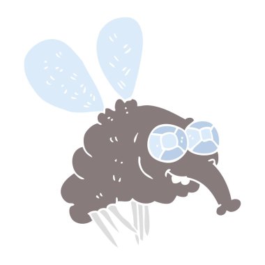 düz renk resimde sineğin