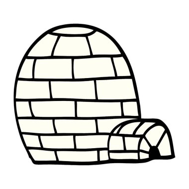 çizgi film doodle Igloo, vektör çizim
