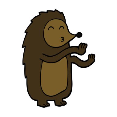 çizgi film doodle dans eden kirpi