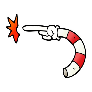 çizgi film doodle işaret eden bir ele