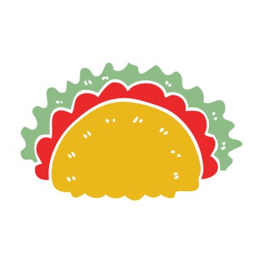 çizgi film doodle taco beyaz