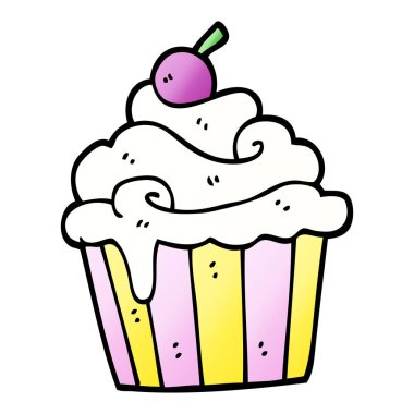 vektör degrade illüstrasyon karikatür kek