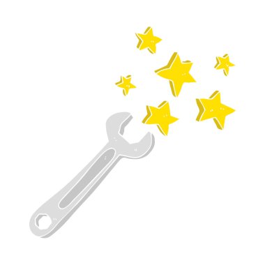 Somun anahtarı düz renkli çizimi