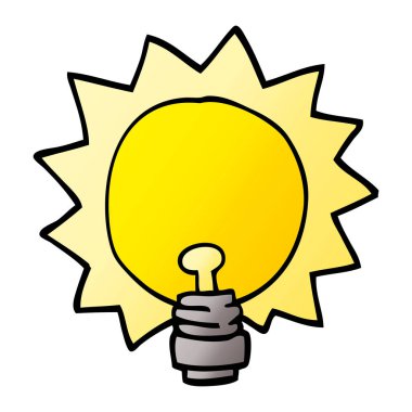 çizgi film doodle ampul