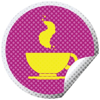 kahve dairesel peeling etiket fincan sıcak