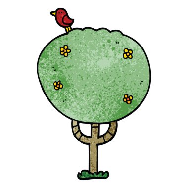 çizgi film doodle ağaç vektör çizim