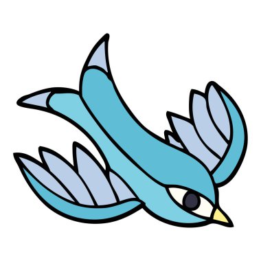 çizgi film doodle swallow dövme