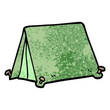 Grunge dokulu illüstrasyon karikatür çadır