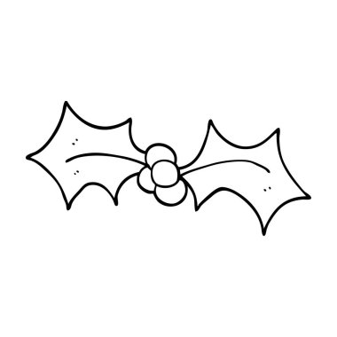 çizim karikatür Noel holly