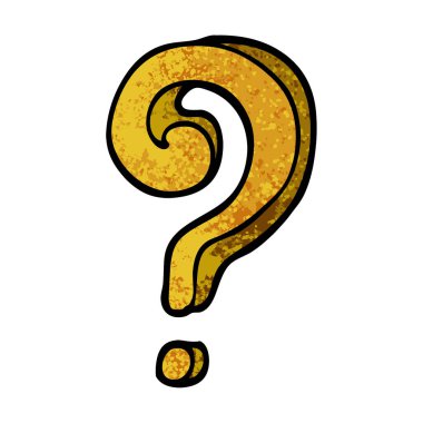 Grunge dokulu illüstrasyon karikatür soru işareti