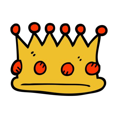 çizgi film royal crown çizilmiş doodle tarzı el