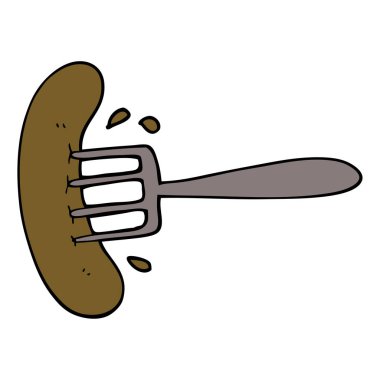 Sosisli sandviç çizgi film doodle