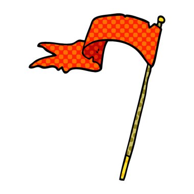 çizgi film doodle dalgalanan bayrak