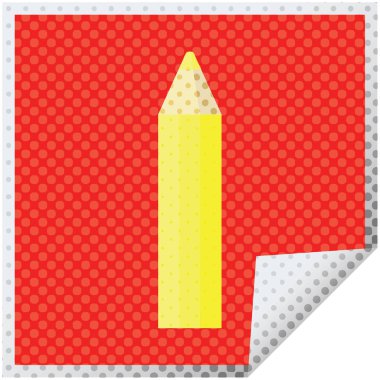 sarı boyama kalem grafik vektör çizim kare etiketi