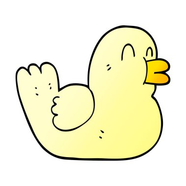 çizgi film doodle mutlu ördek