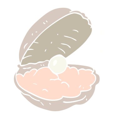 İstiridye inci ile düz renkli çizimi