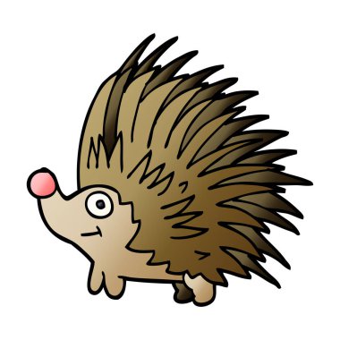 çizgi film doodle dikenli kirpi