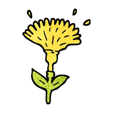 Grunge dokulu illüstrasyon karikatür karahindiba açılış