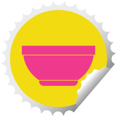 Pilav kasesi etiket vektör çizim peeling dairesel