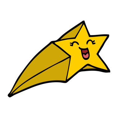 çizgi film doodle kayan yıldız