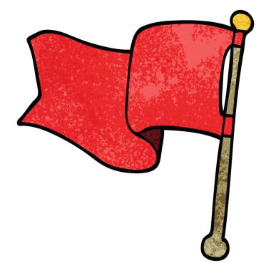 çizgi film doodle kırmızı bayrak