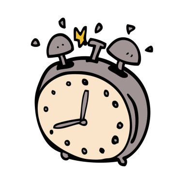 Çizgi film doodle çalar saat