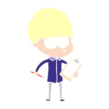 gergin düz renk stil çizgi film erkek