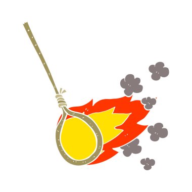 yanan ilmeği düz renkli çizimi