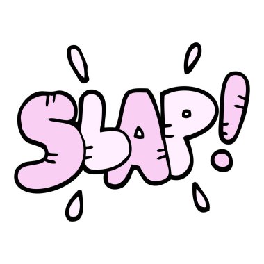 el çizilmiş doodle tarzı çizgi film tokat simgesi