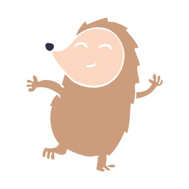 çizgi film doodle mutlu kirpi